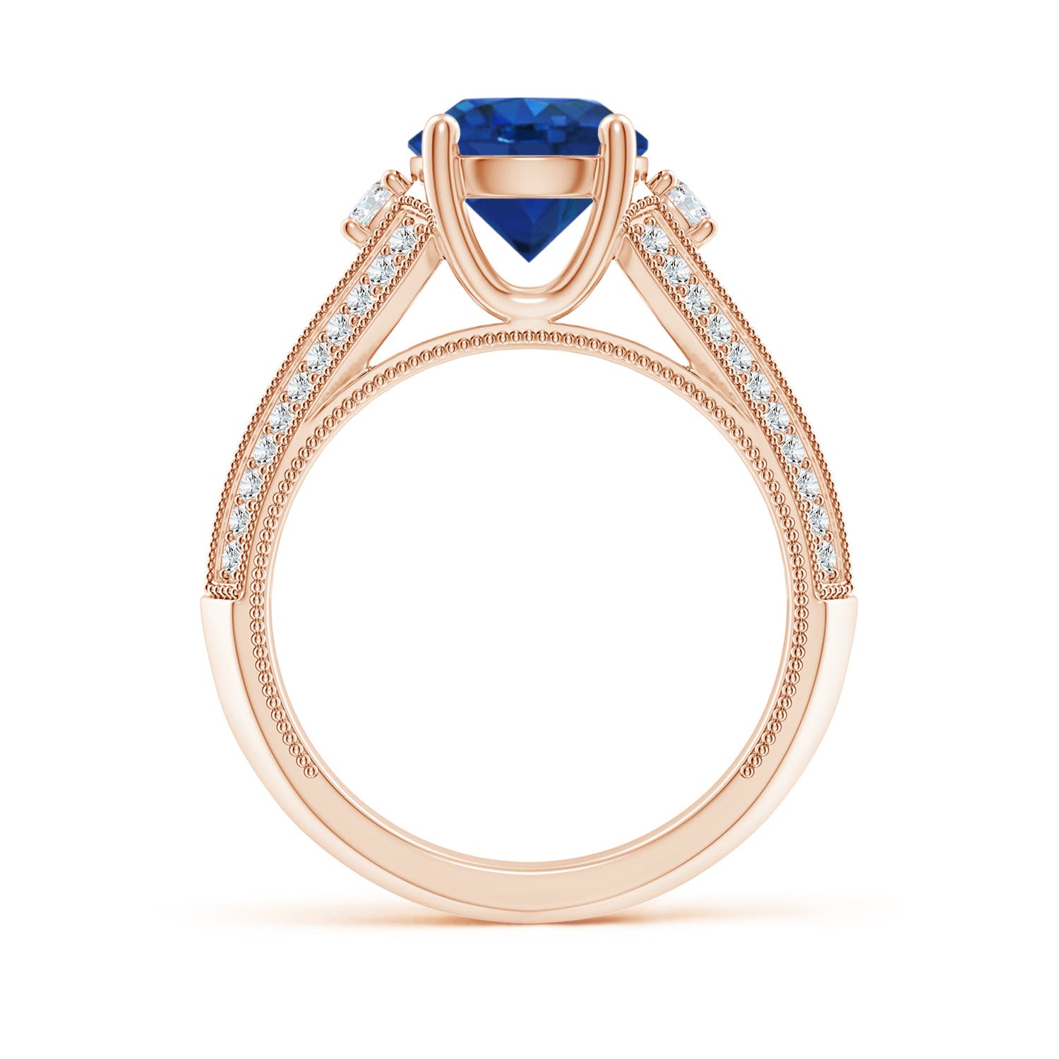 AAA - Blue Sapphire / 2.63 CT / 14 KT Rose Gold