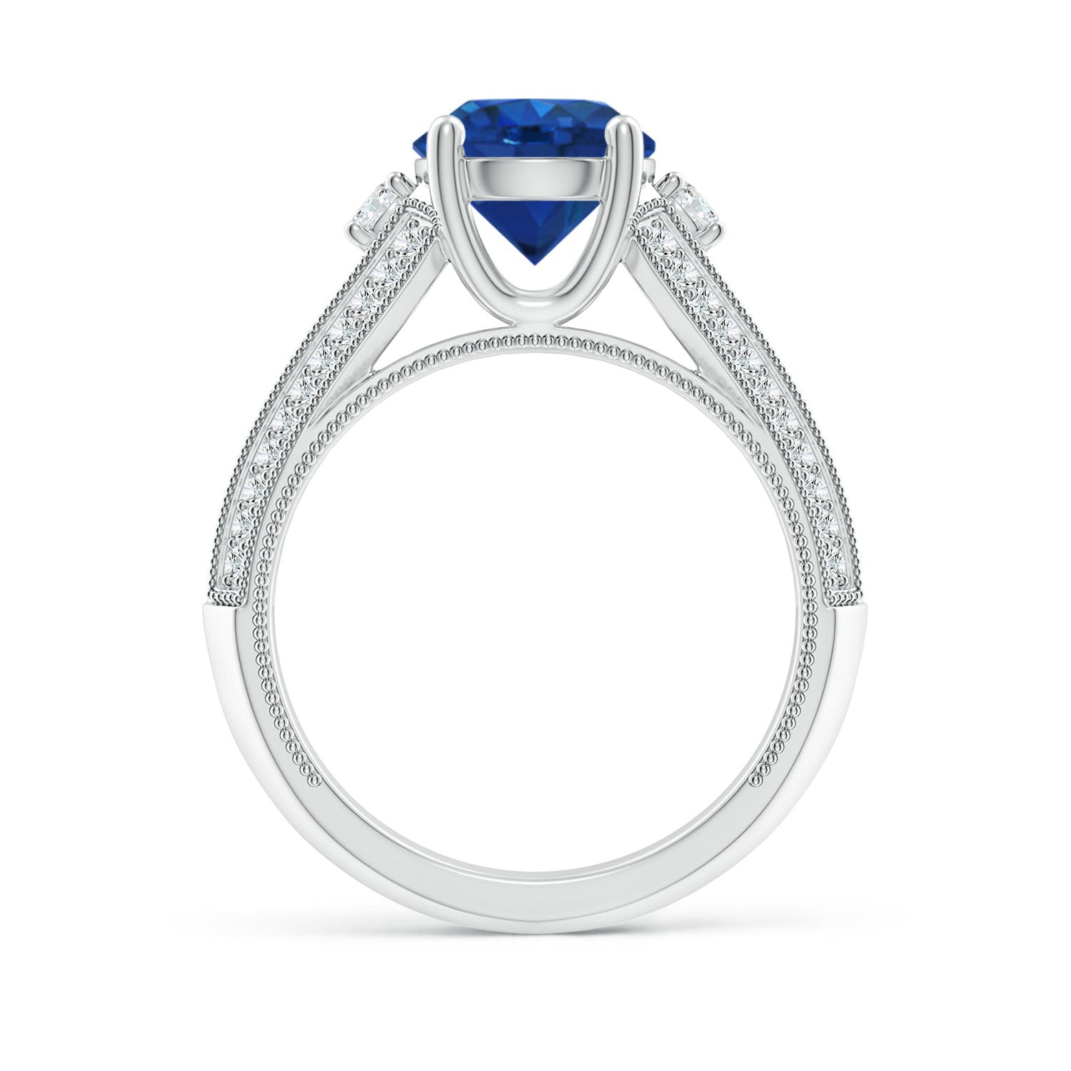 AAA - Blue Sapphire / 2.63 CT / 14 KT White Gold