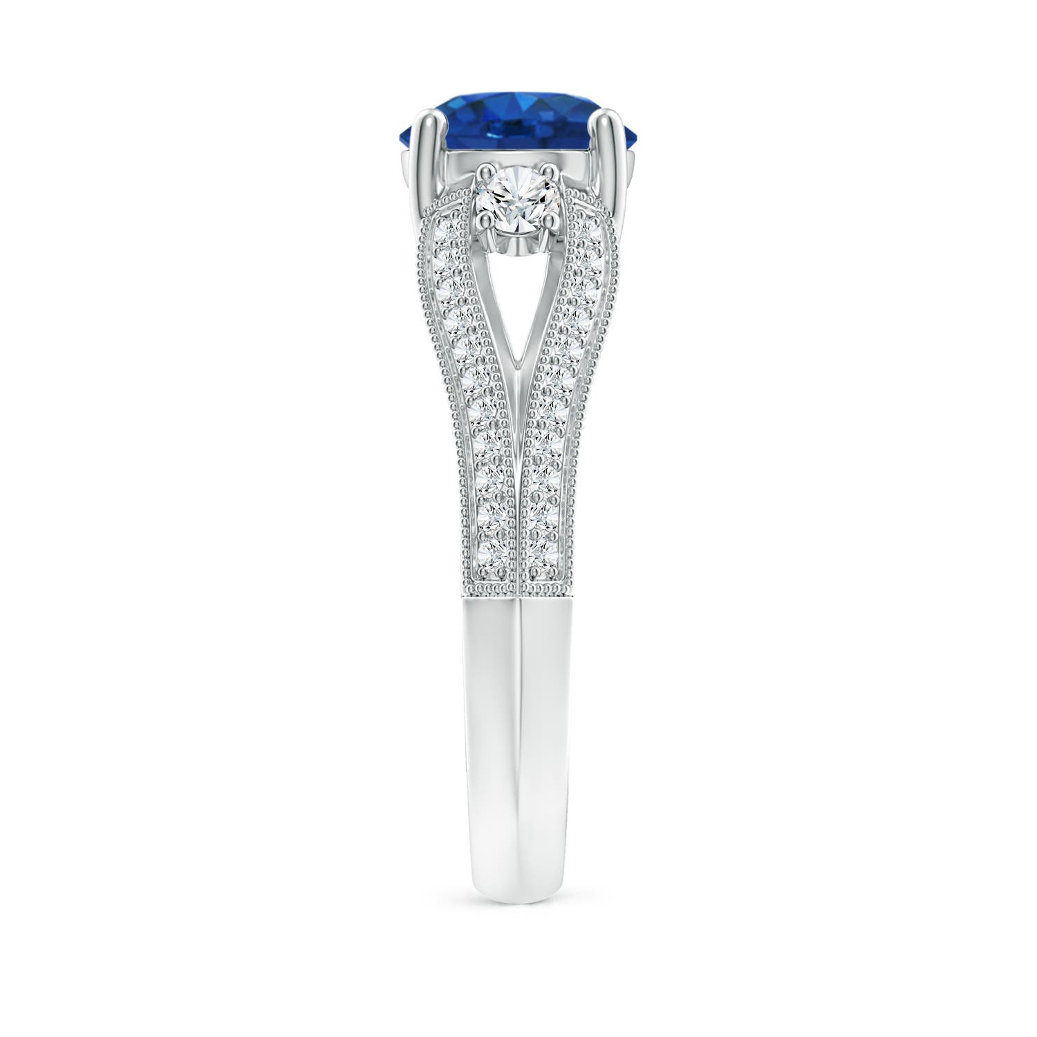 AAA - Blue Sapphire / 2.63 CT / 14 KT White Gold