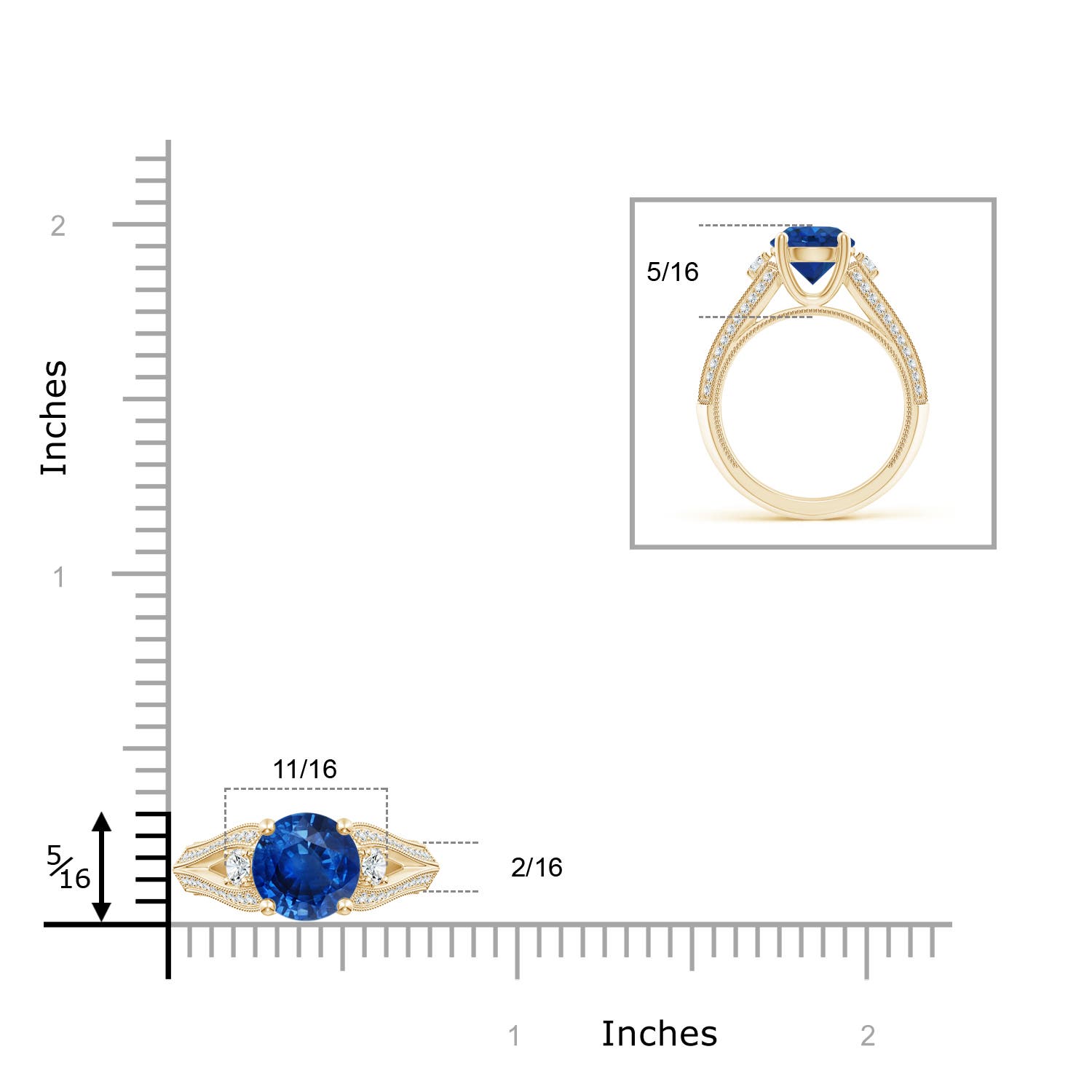 AAA - Blue Sapphire / 2.63 CT / 14 KT Yellow Gold