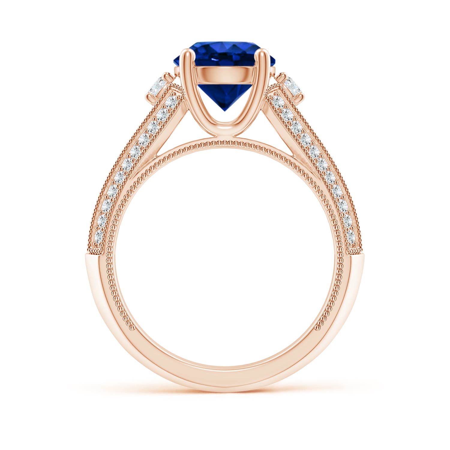 AAAA - Blue Sapphire / 2.63 CT / 14 KT Rose Gold