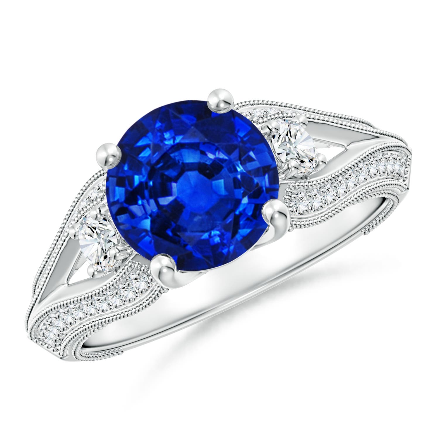 AAAA - Blue Sapphire / 2.63 CT / 14 KT White Gold