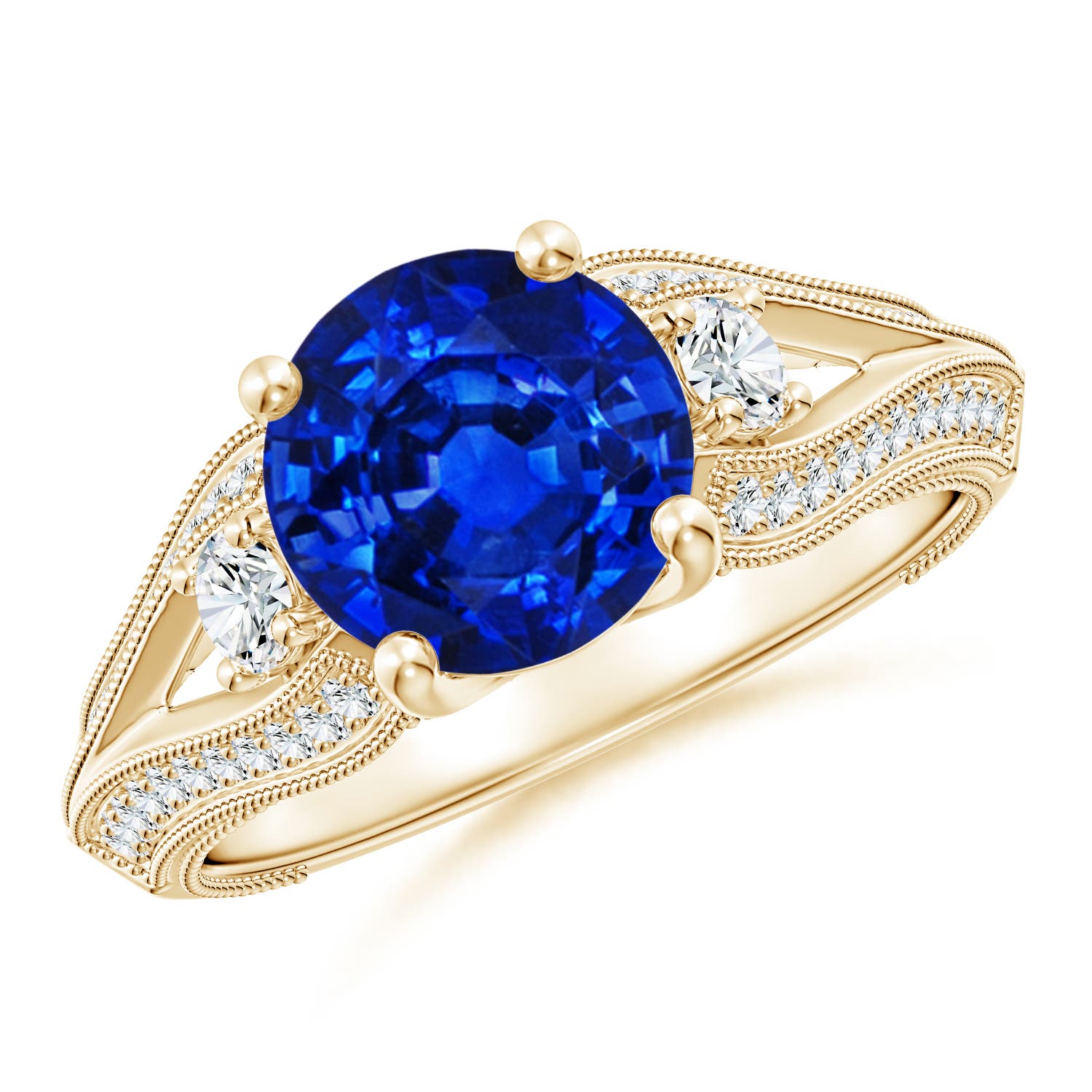 AAAA - Blue Sapphire / 2.63 CT / 14 KT Yellow Gold