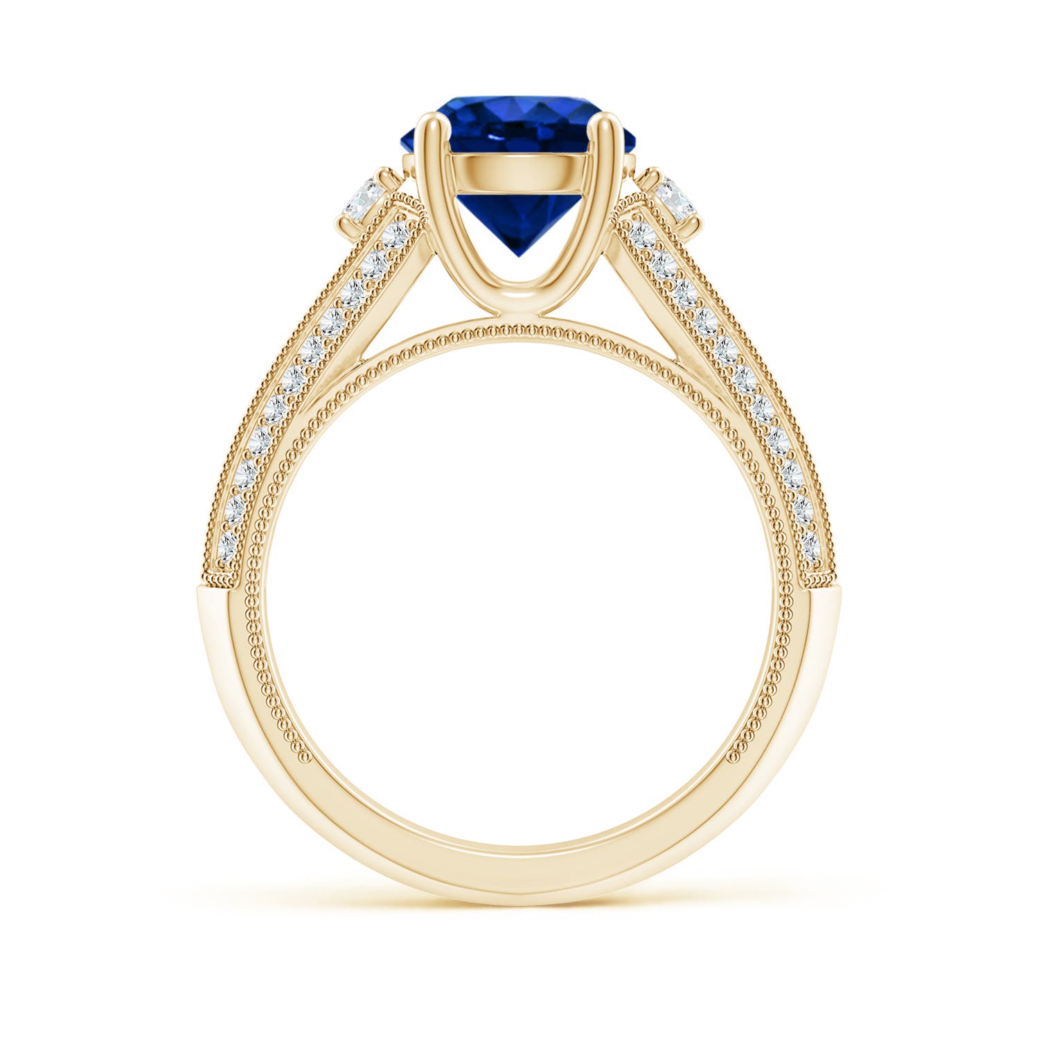 AAAA - Blue Sapphire / 2.63 CT / 14 KT Yellow Gold