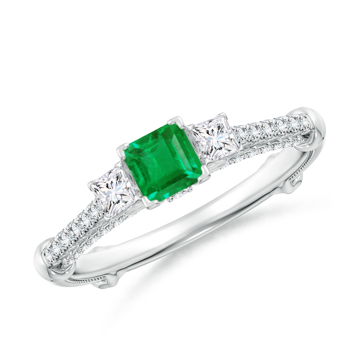 AA - Emerald / 0.73 CT / 14 KT White Gold