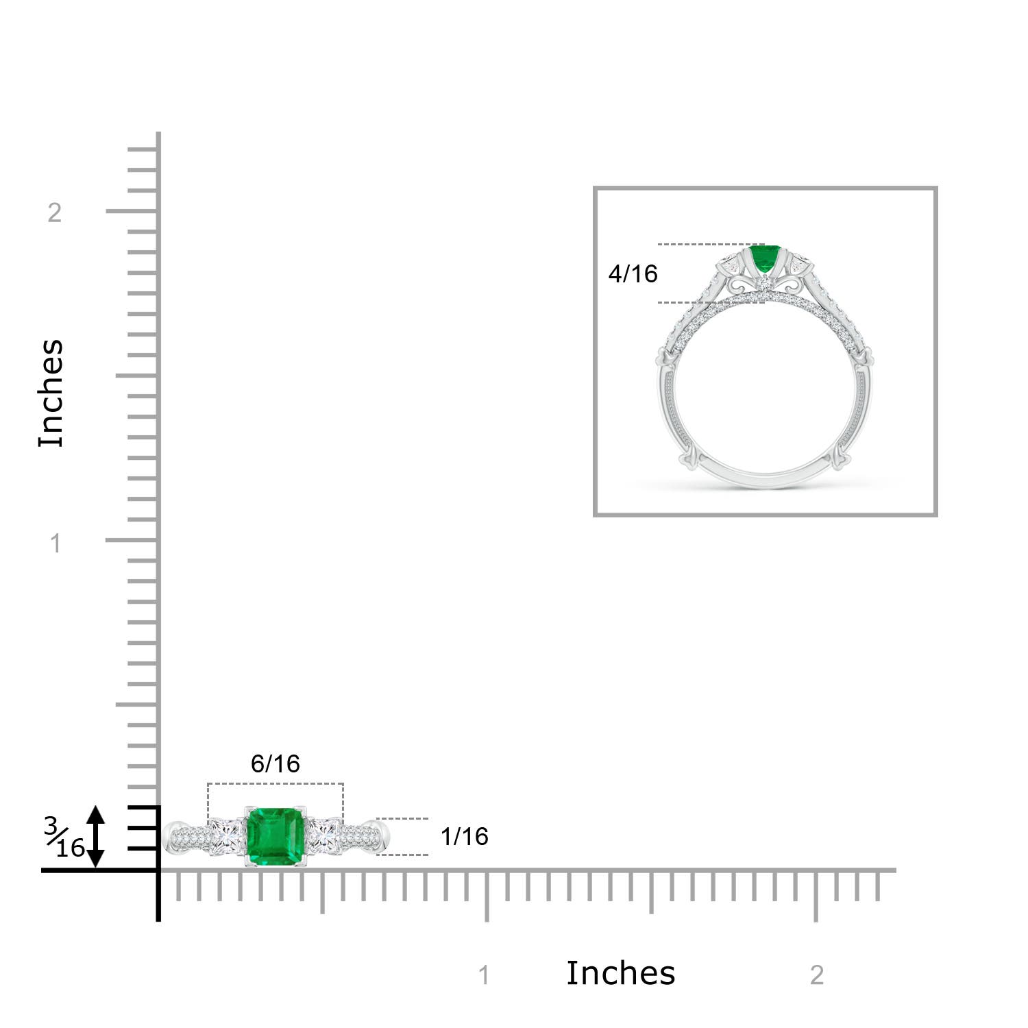 AA - Emerald / 0.73 CT / 14 KT White Gold