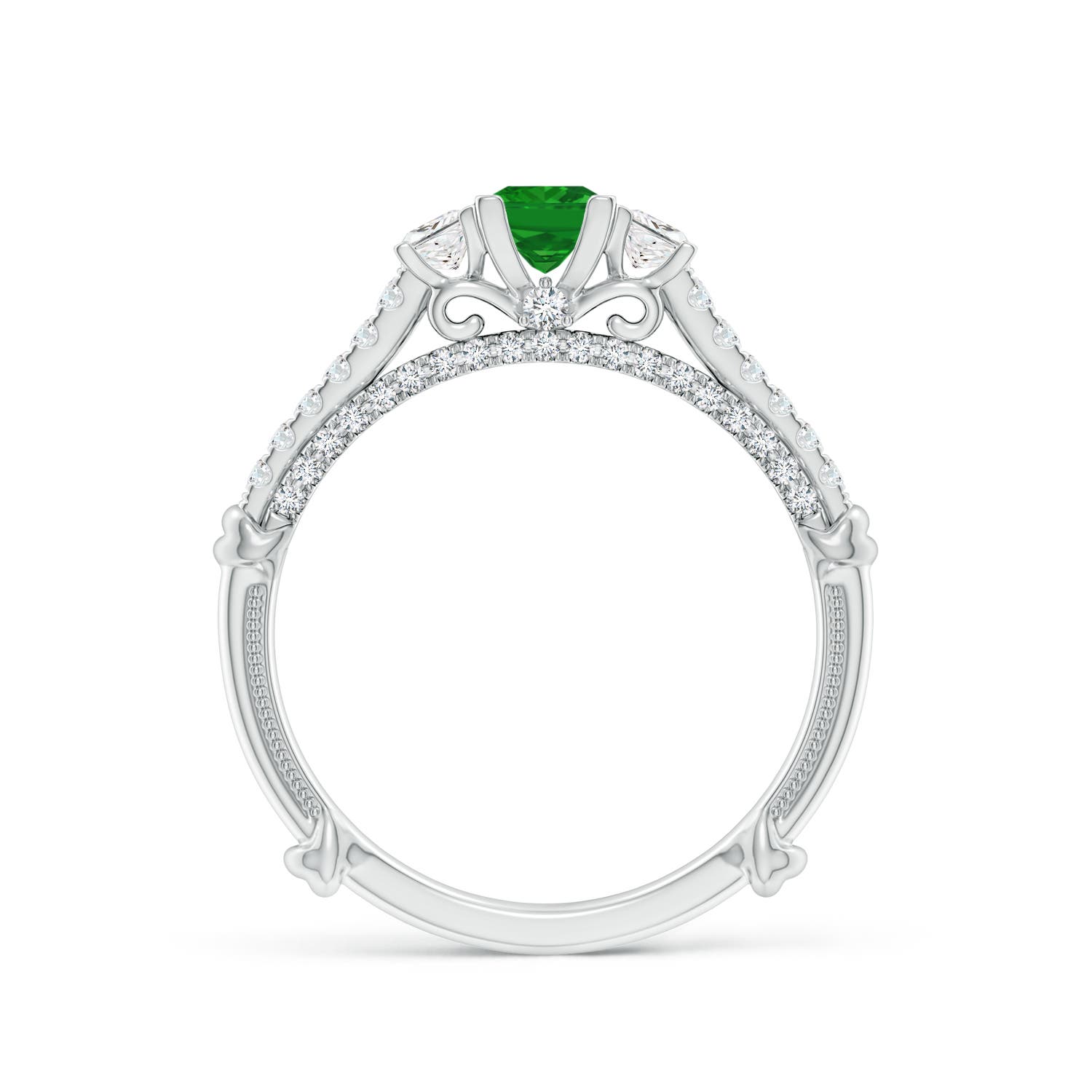 AAA - Emerald / 0.73 CT / 14 KT White Gold