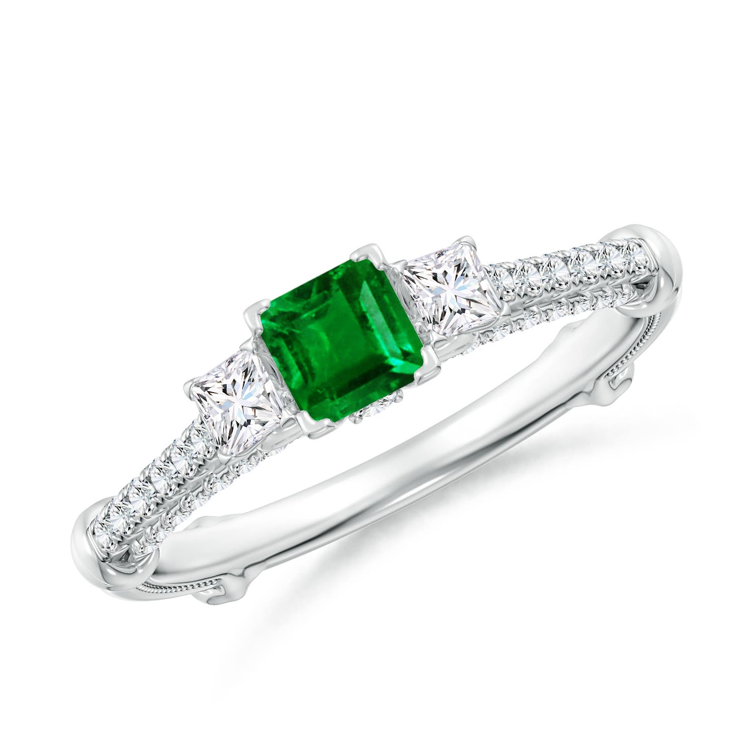 AAAA - Emerald / 0.73 CT / 14 KT White Gold