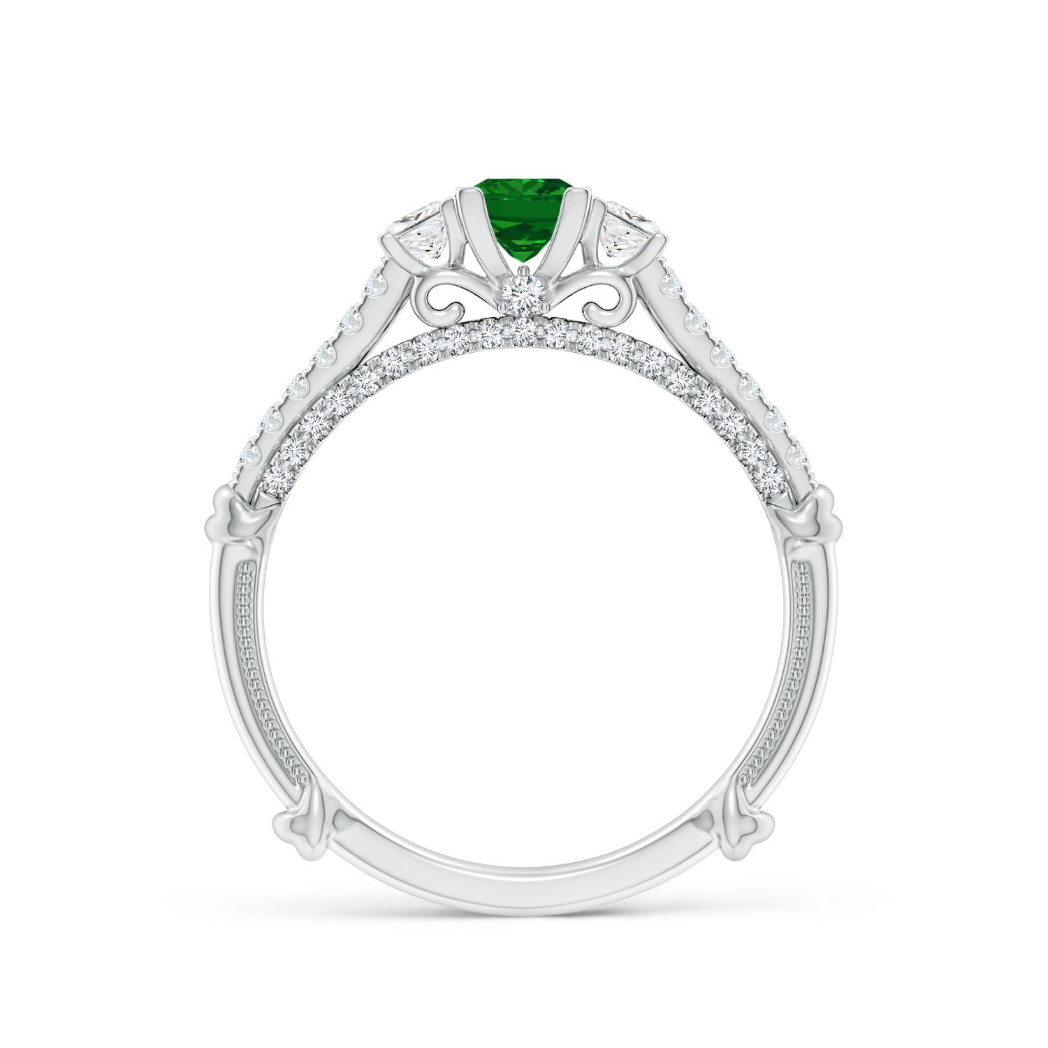 AAAA - Emerald / 0.73 CT / 14 KT White Gold