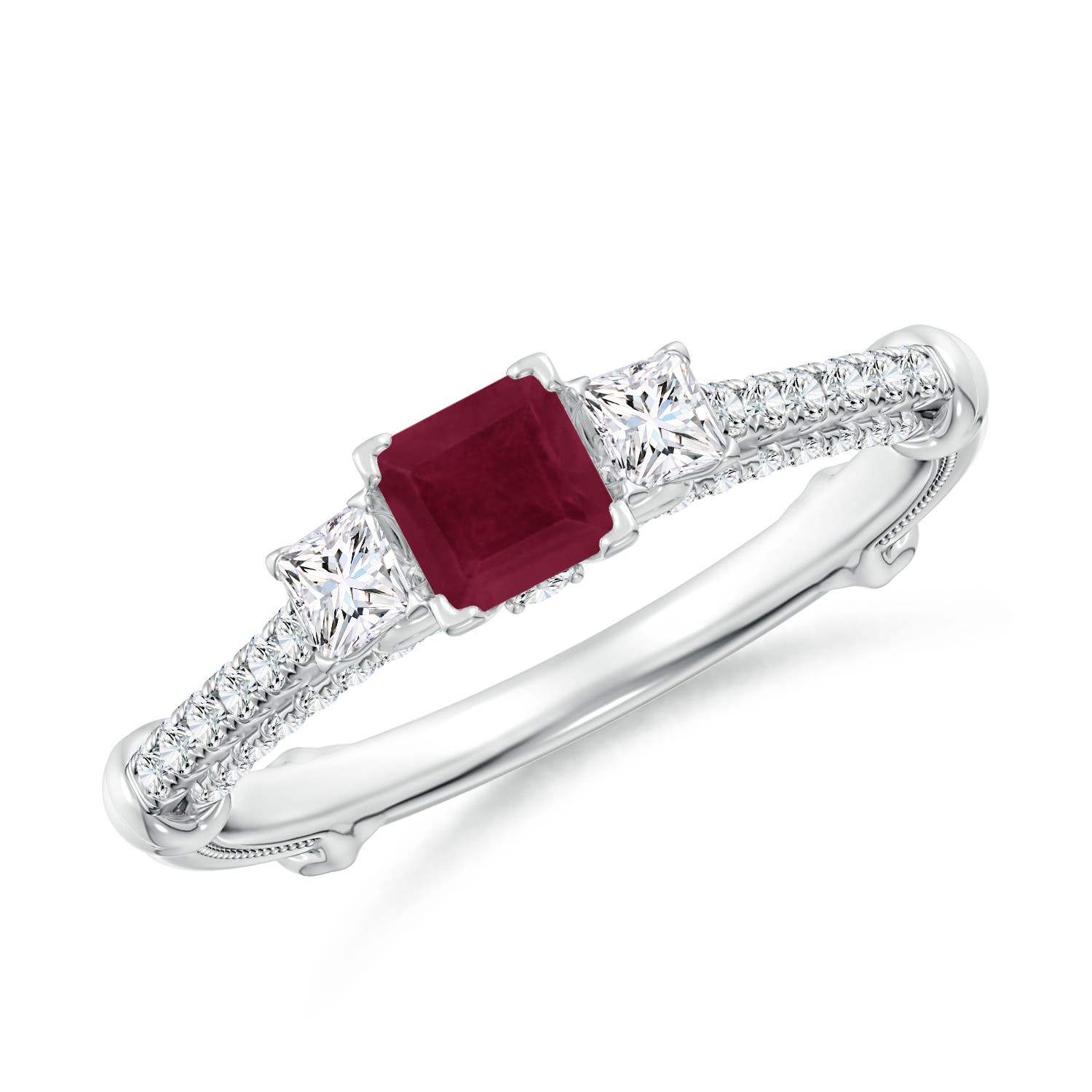 A - Ruby / 0.83 CT / 14 KT White Gold