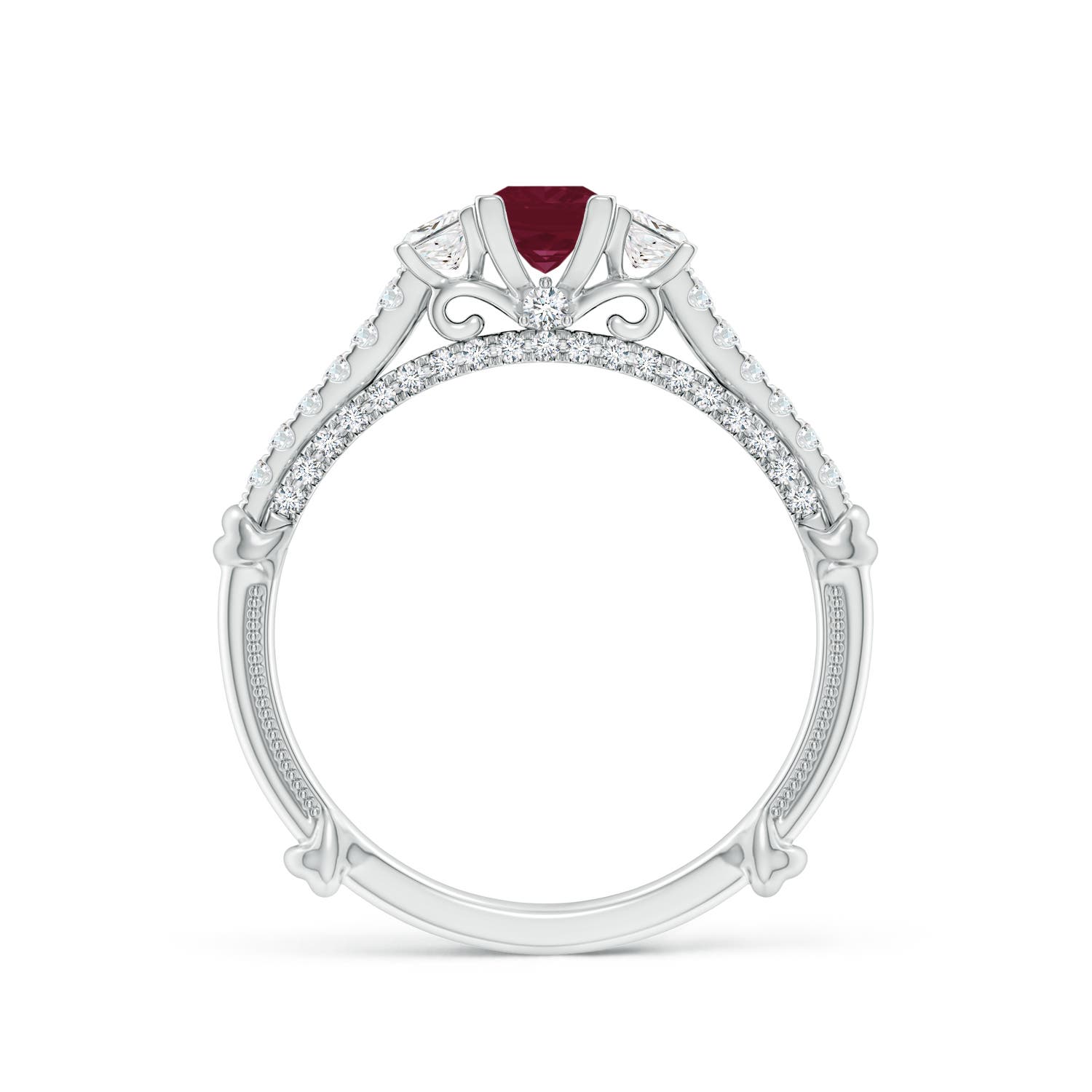 A - Ruby / 0.83 CT / 14 KT White Gold