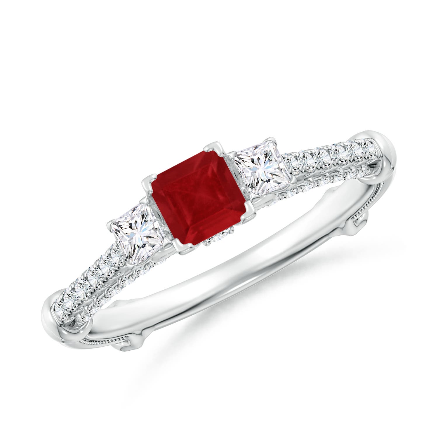 AA - Ruby / 0.83 CT / 14 KT White Gold