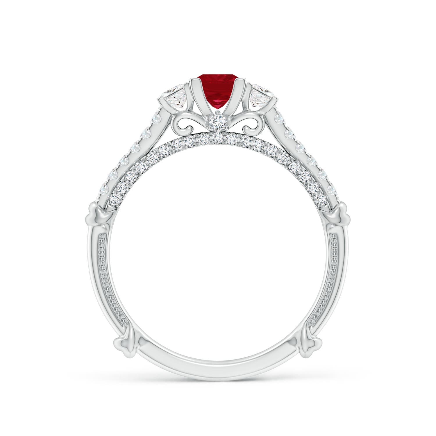 AA - Ruby / 0.83 CT / 14 KT White Gold