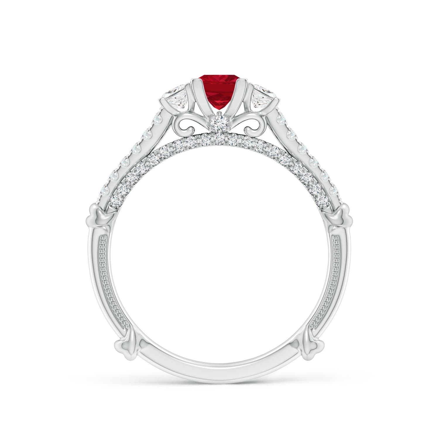 AAA - Ruby / 0.83 CT / 14 KT White Gold