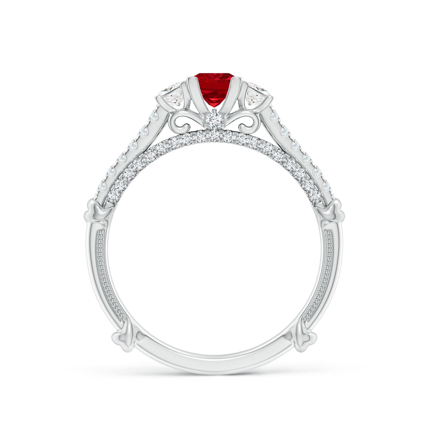 AAAA - Ruby / 0.83 CT / 14 KT White Gold