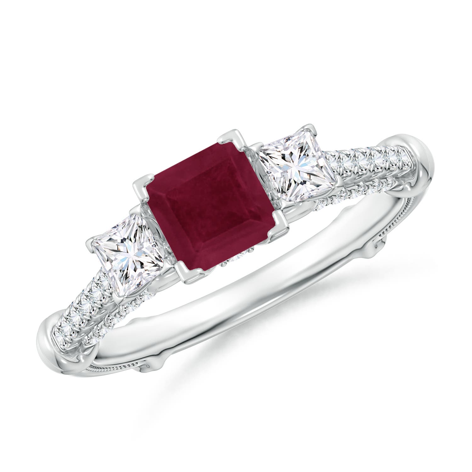 A - Ruby / 1.39 CT / 14 KT White Gold