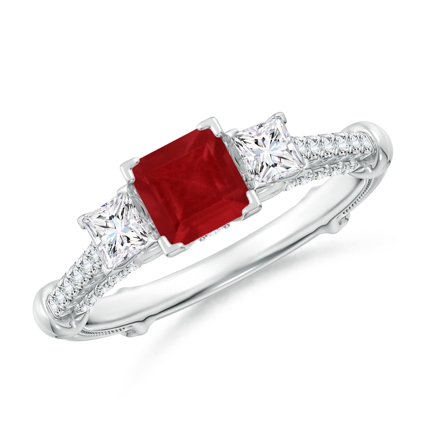 AA - Ruby / 1.39 CT / 14 KT White Gold