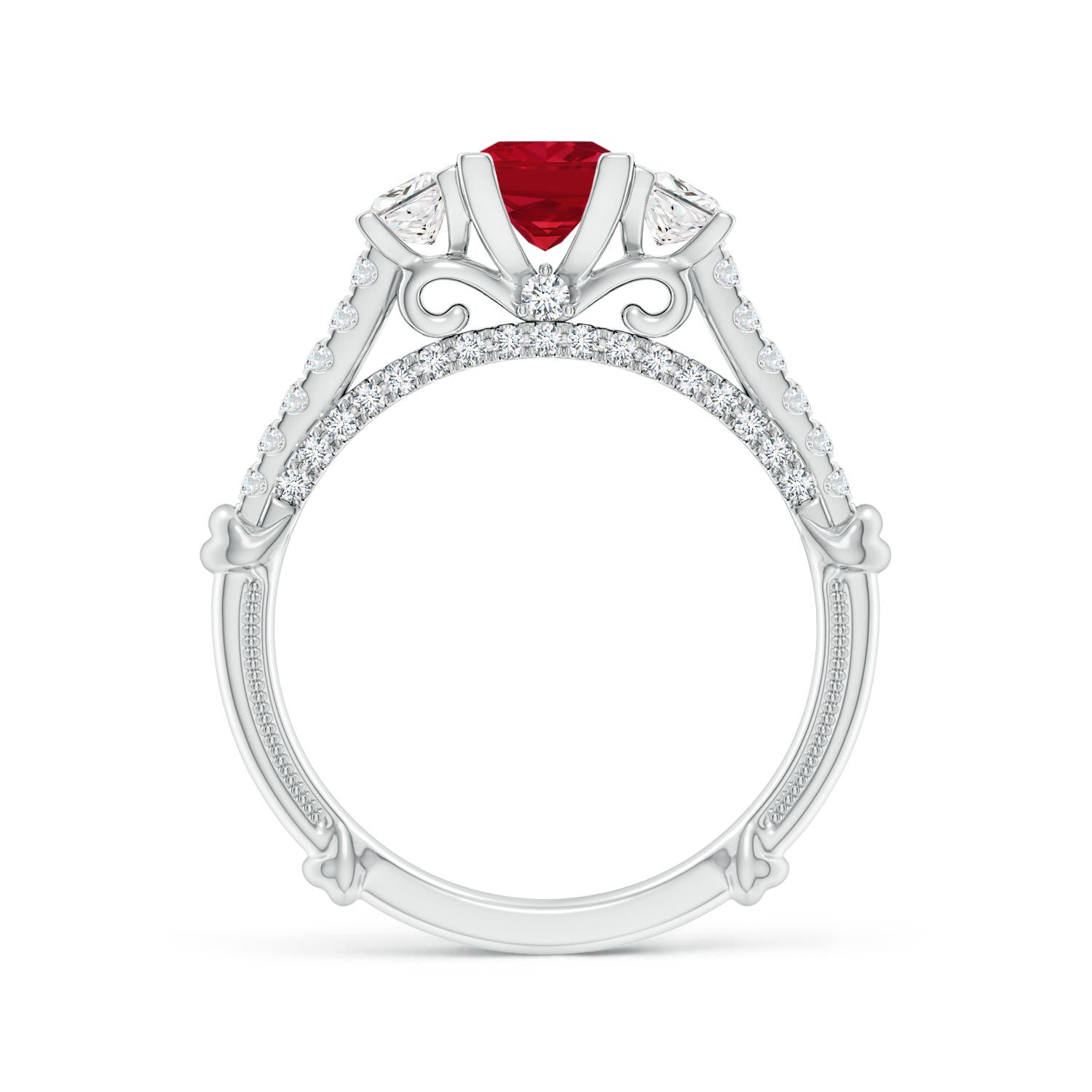 AAA - Ruby / 1.39 CT / 14 KT White Gold