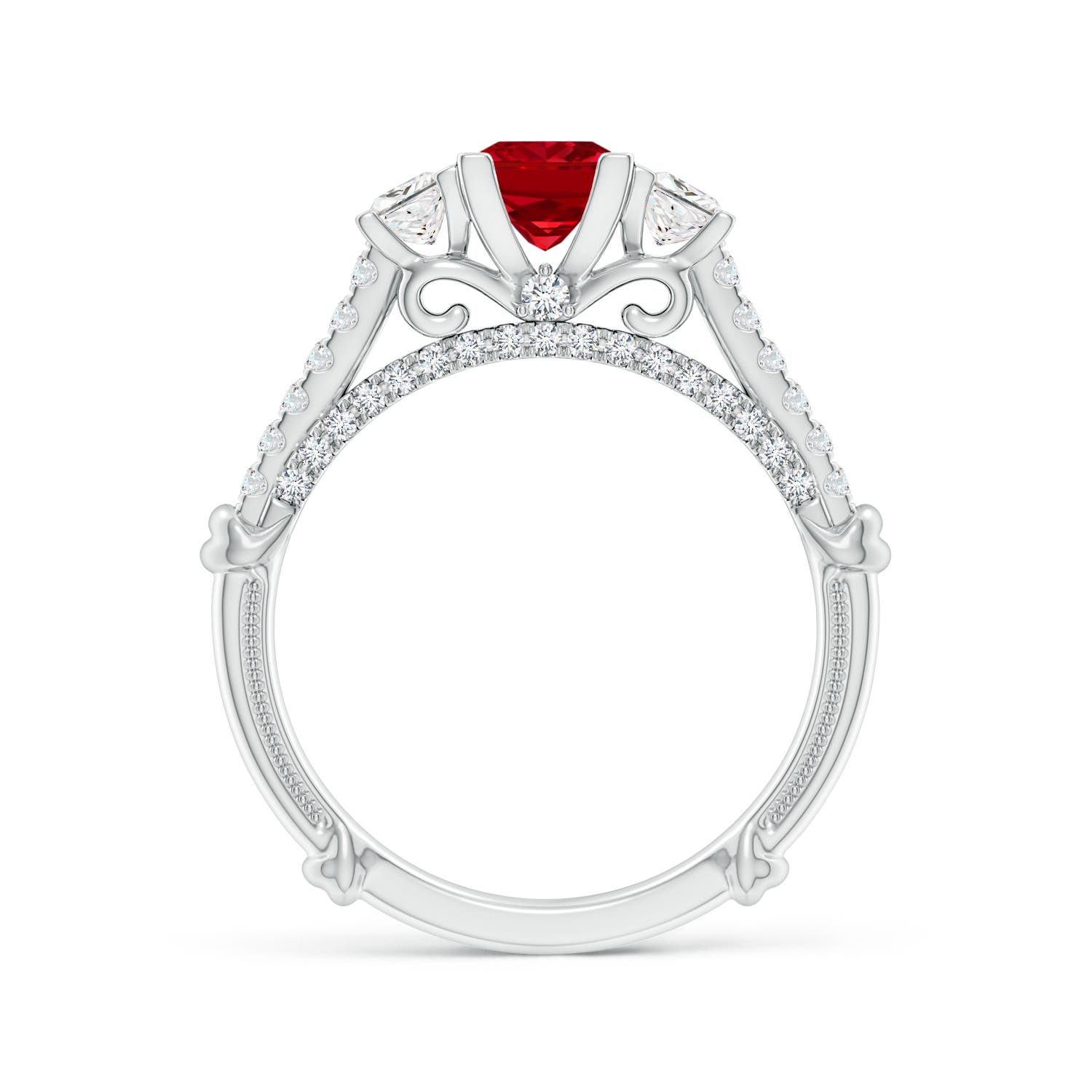 AAAA - Ruby / 1.39 CT / 14 KT White Gold