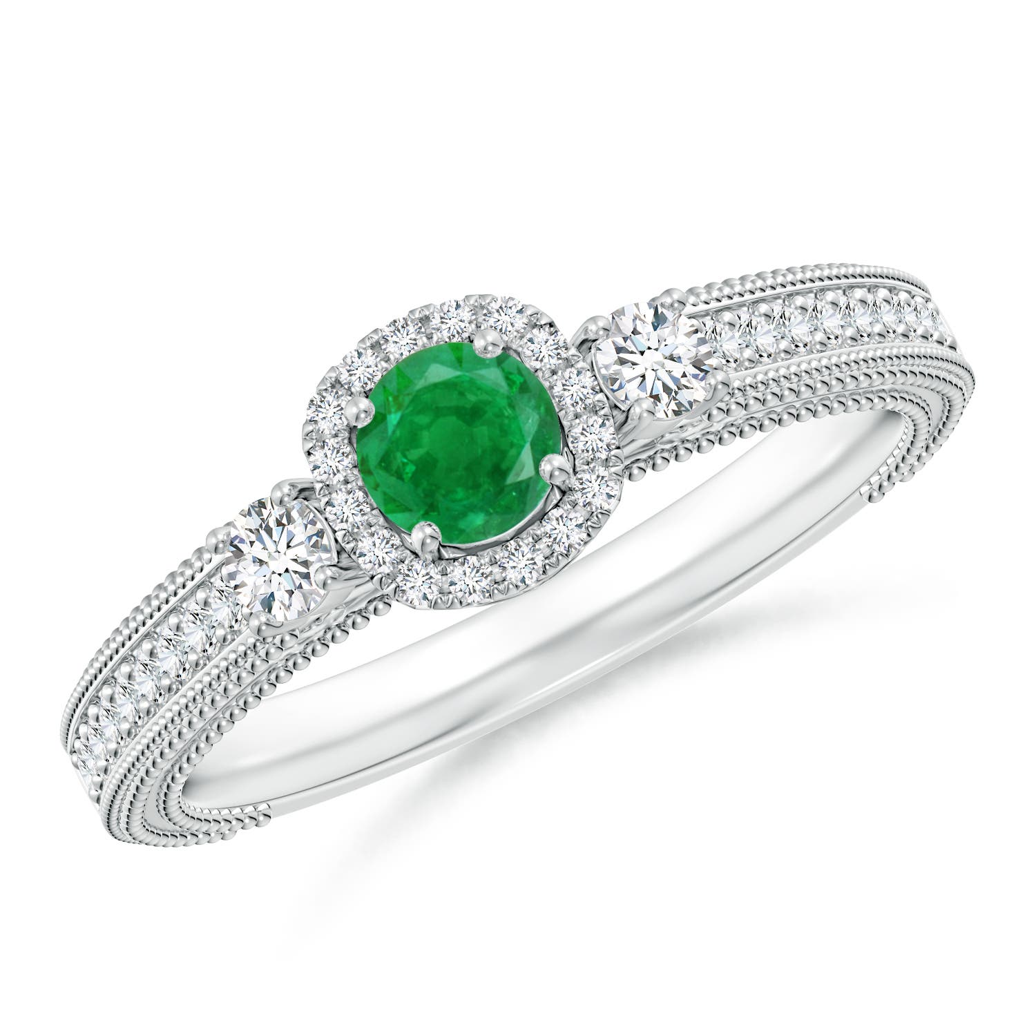 AA - Emerald / 0.53 CT / 14 KT White Gold