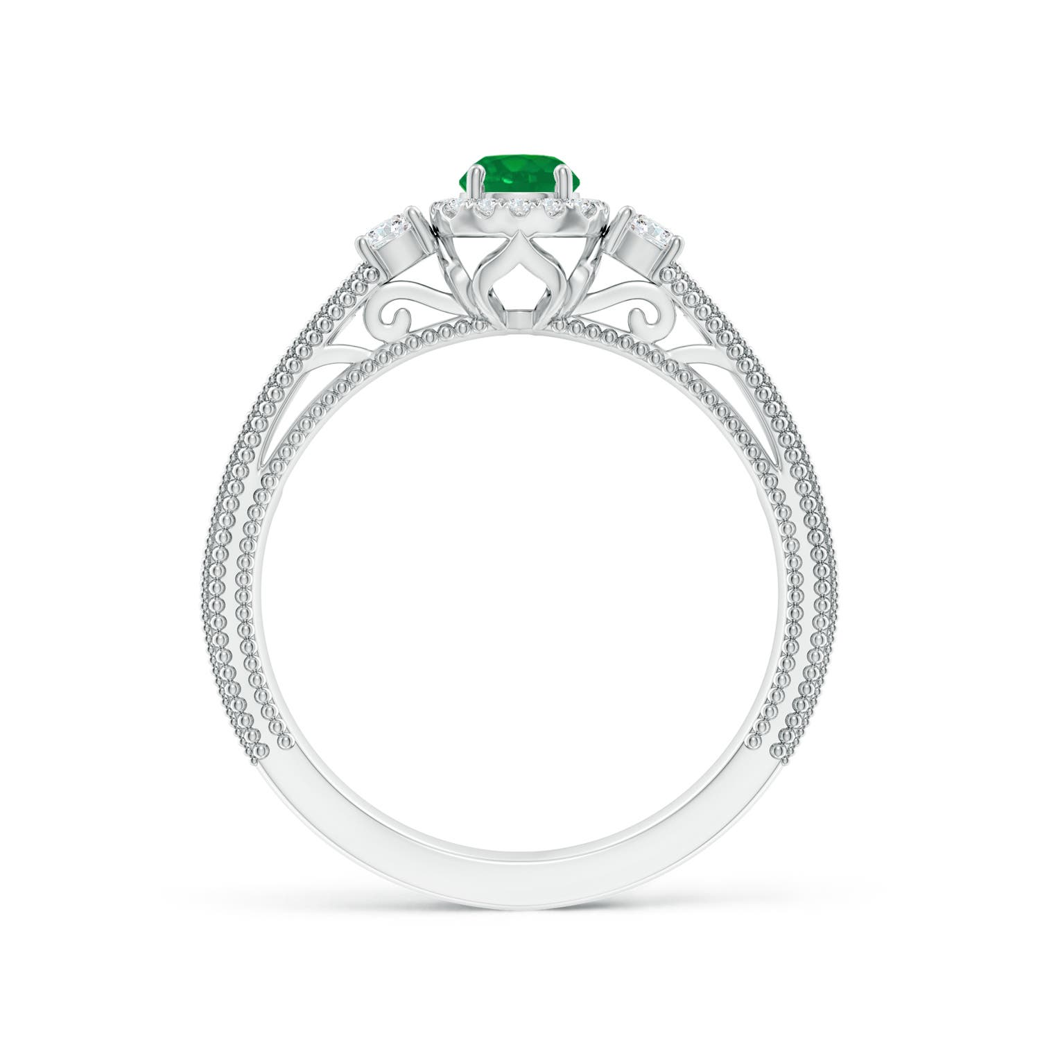 AA - Emerald / 0.53 CT / 14 KT White Gold