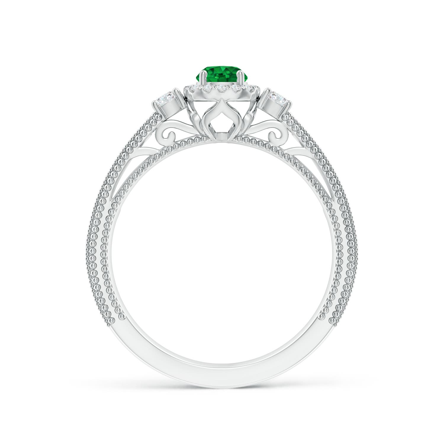 AAAA - Emerald / 0.53 CT / 14 KT White Gold