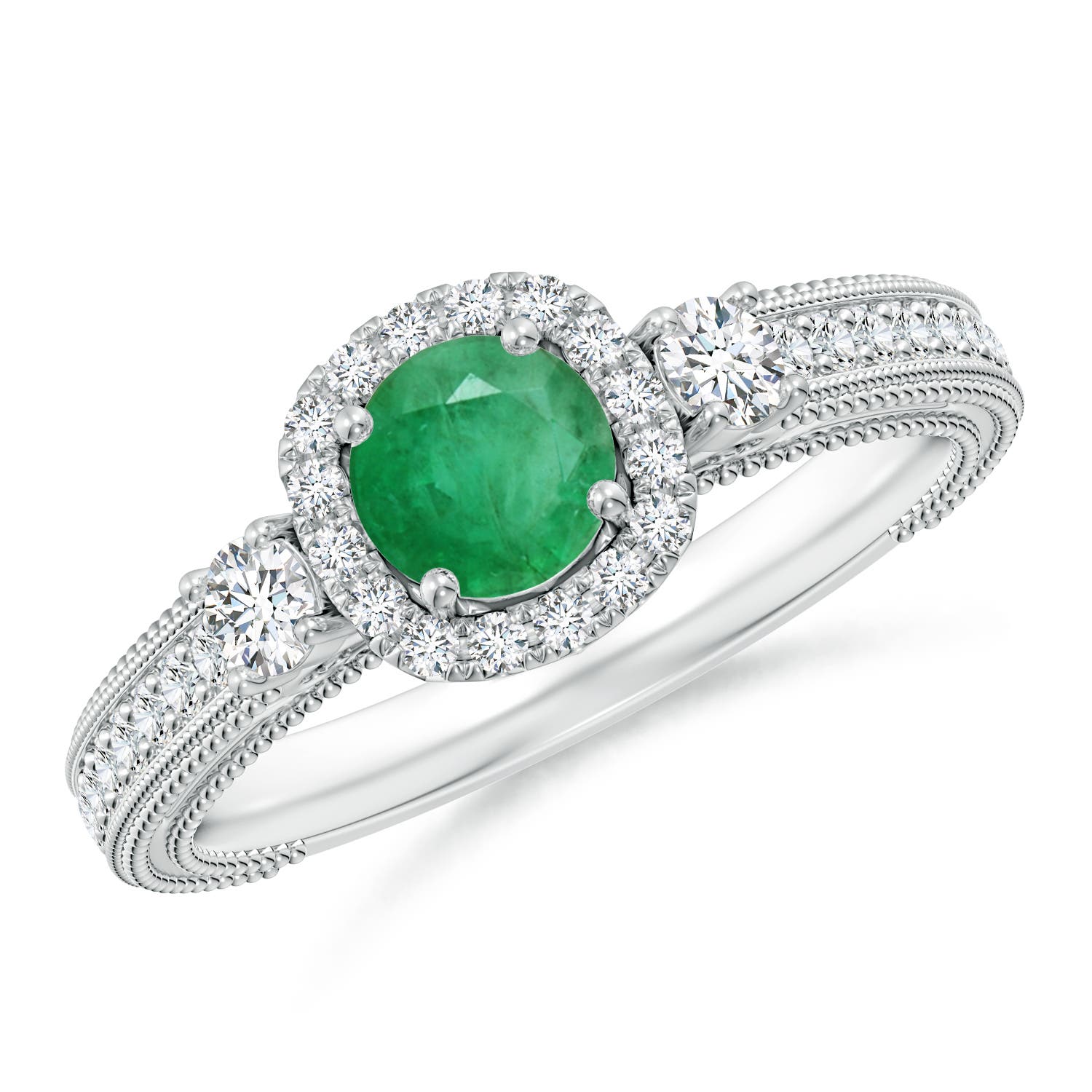 A - Emerald / 0.83 CT / 14 KT White Gold