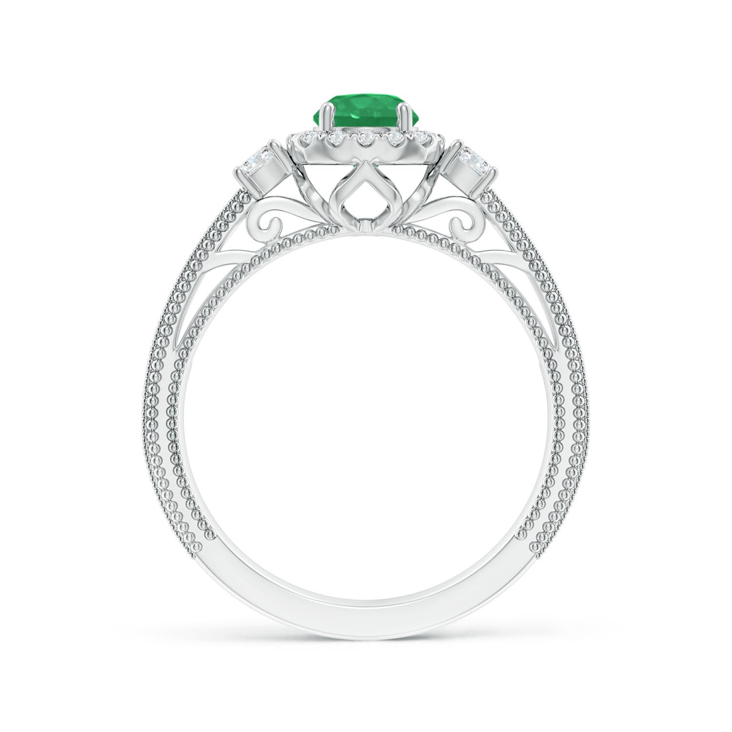 A - Emerald / 0.83 CT / 14 KT White Gold