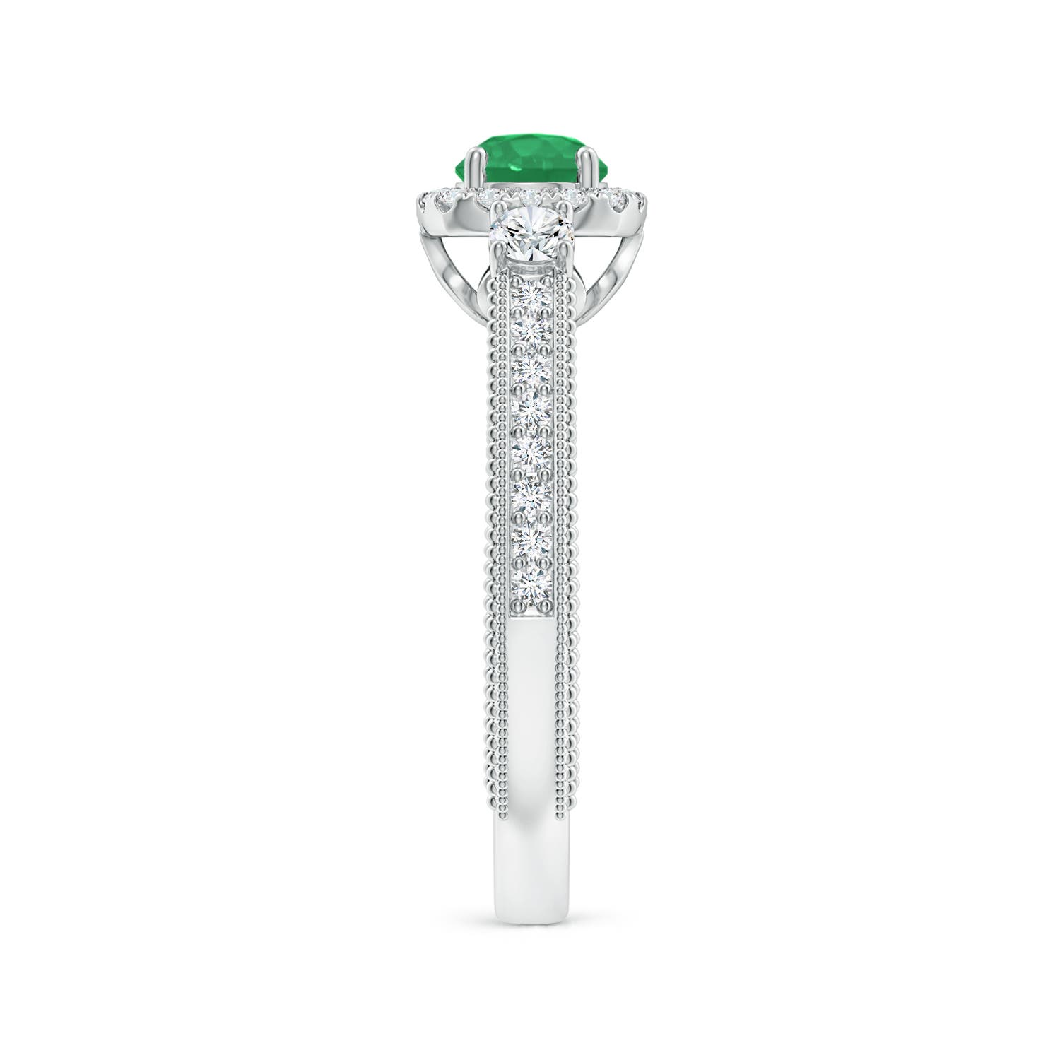 A - Emerald / 0.83 CT / 14 KT White Gold