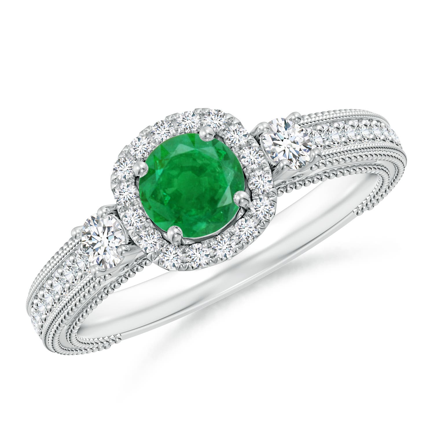 AA - Emerald / 0.83 CT / 14 KT White Gold