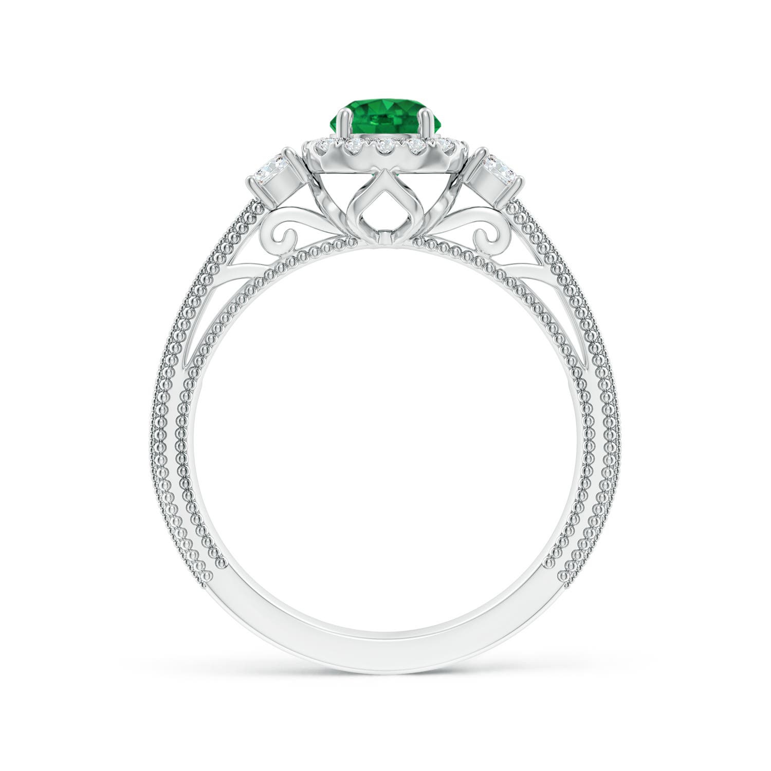 AAA - Emerald / 0.83 CT / 14 KT White Gold