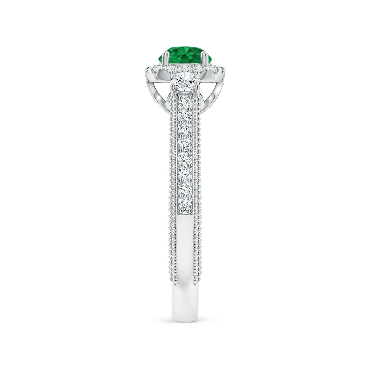 AAA - Emerald / 0.83 CT / 14 KT White Gold