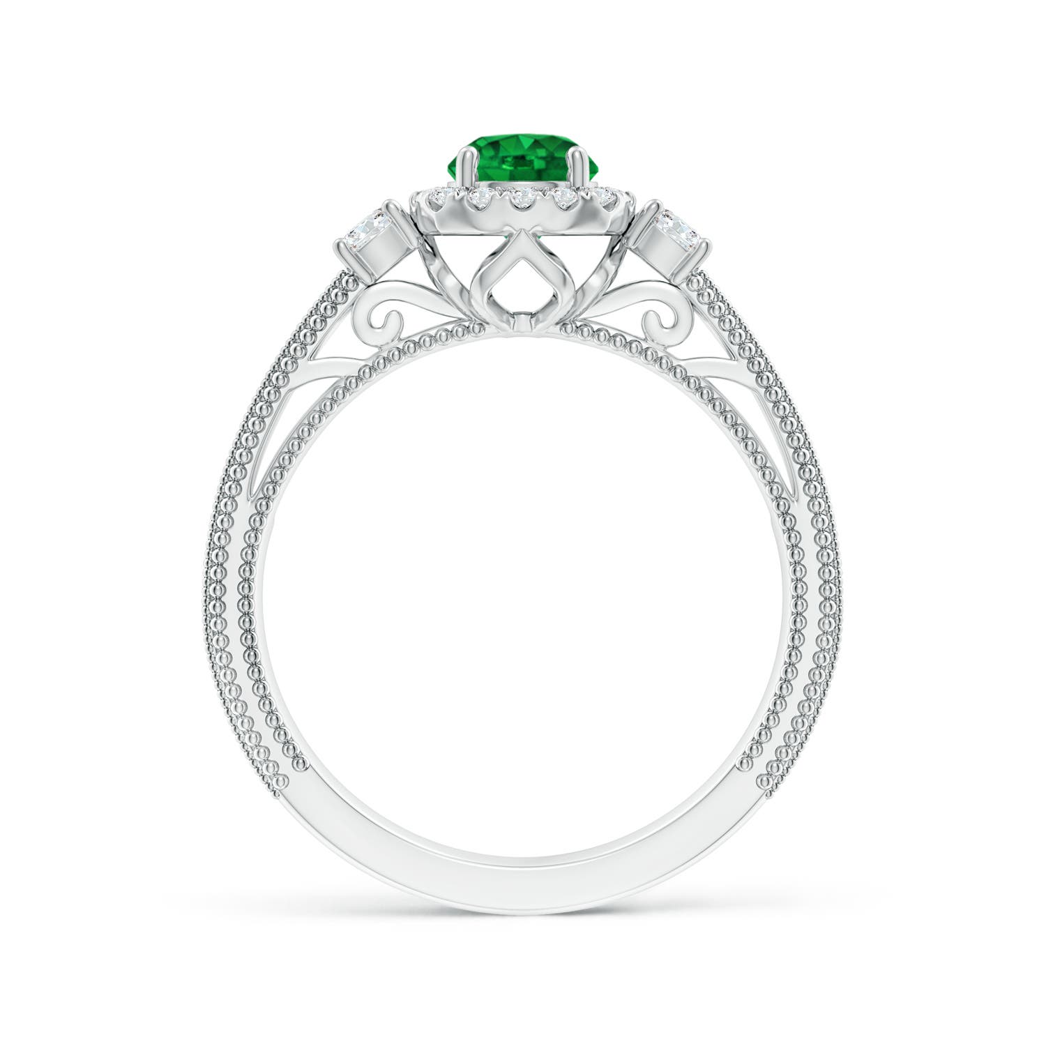 AAAA - Emerald / 0.83 CT / 14 KT White Gold