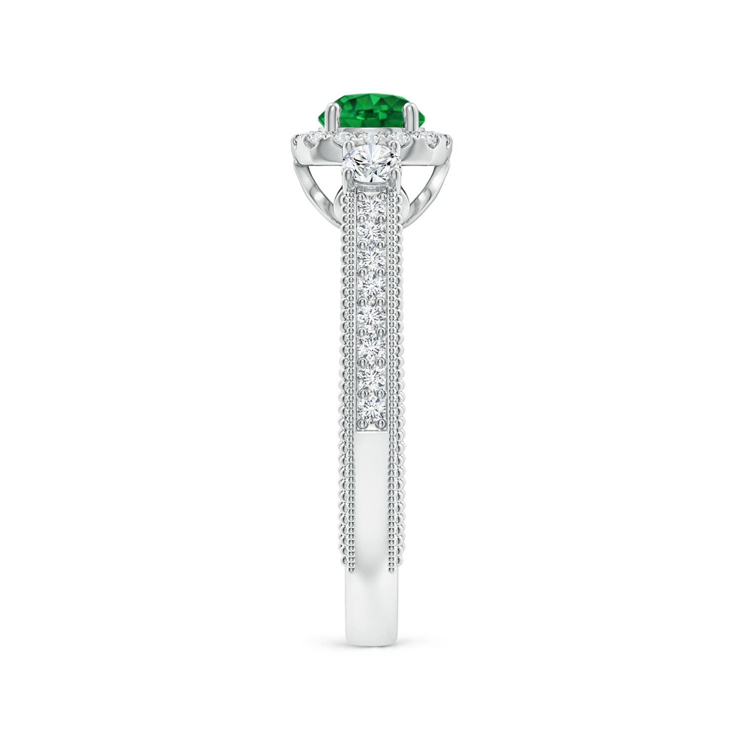 AAAA - Emerald / 0.83 CT / 14 KT White Gold