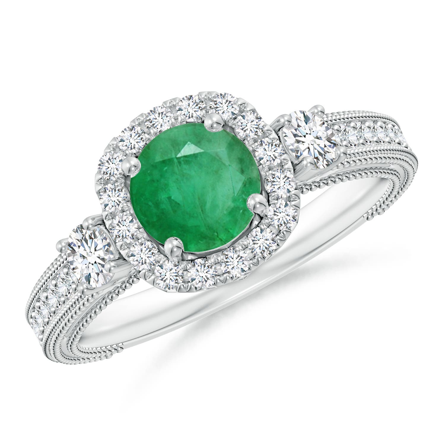 A - Emerald / 1.23 CT / 14 KT White Gold