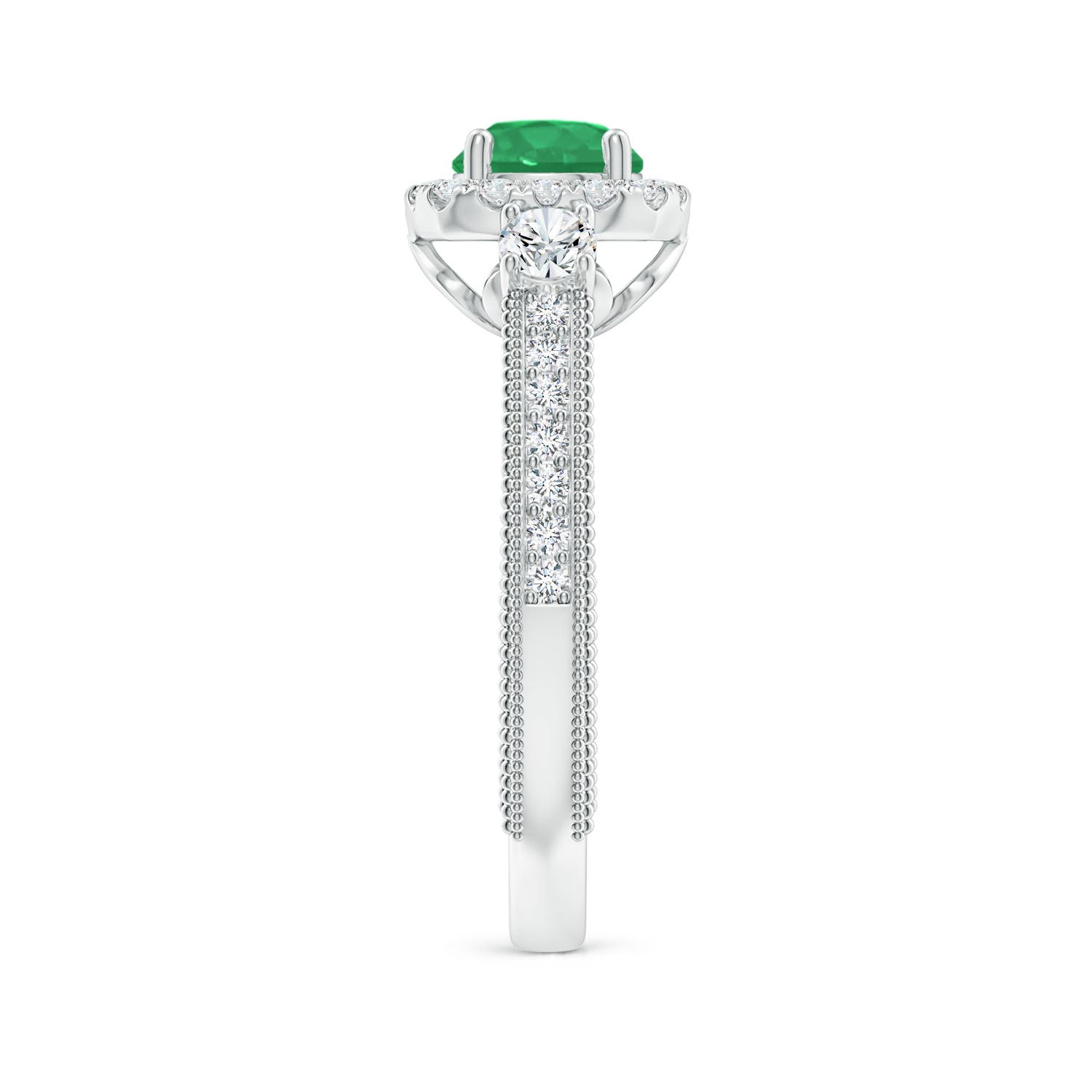 A - Emerald / 1.23 CT / 14 KT White Gold