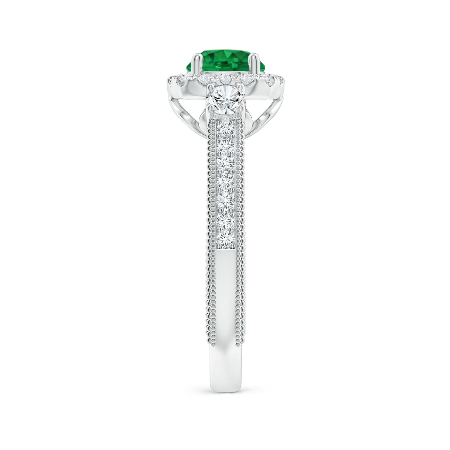 AAA - Emerald / 1.23 CT / 14 KT White Gold