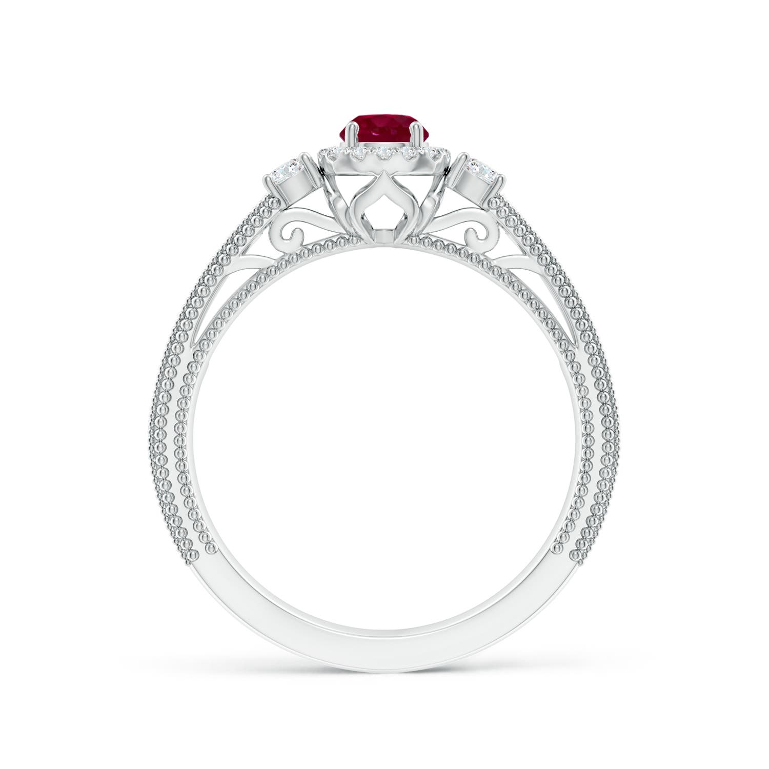 A - Ruby / 0.63 CT / 14 KT White Gold