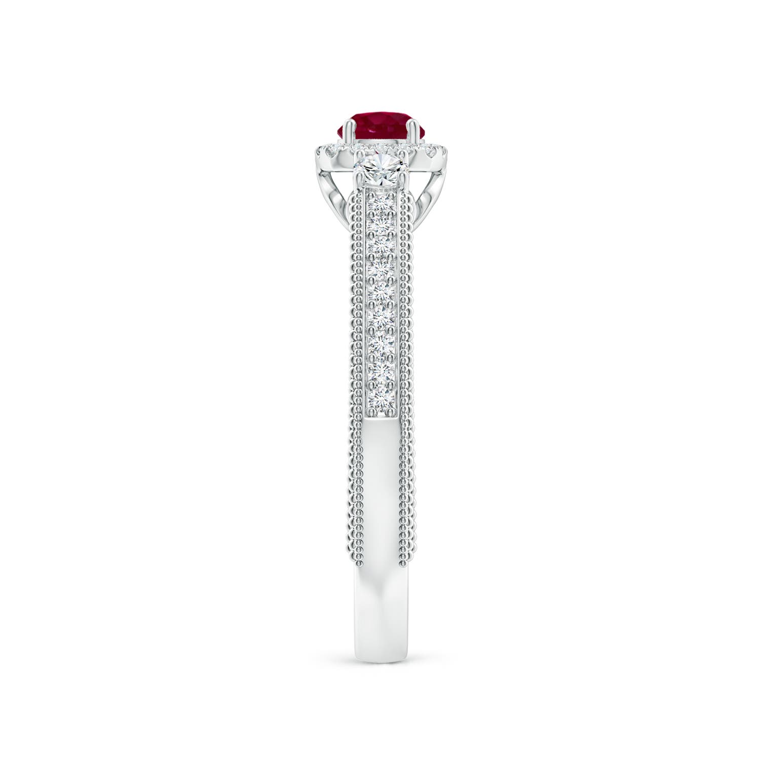 A - Ruby / 0.63 CT / 14 KT White Gold