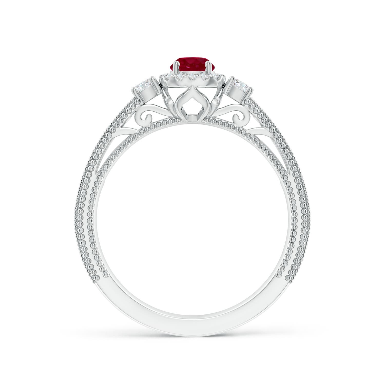 AA - Ruby / 0.63 CT / 14 KT White Gold