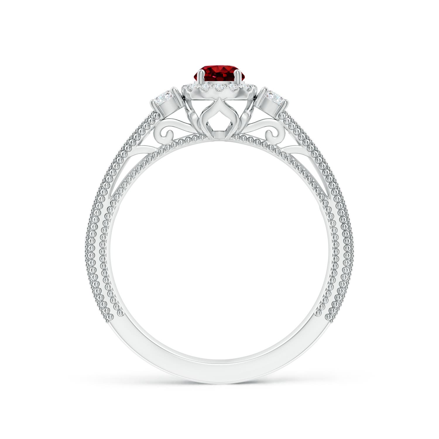 AAAA - Ruby / 0.63 CT / 14 KT White Gold