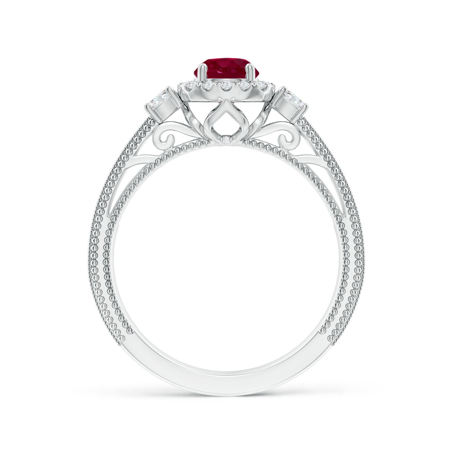 A - Ruby / 0.98 CT / 14 KT White Gold