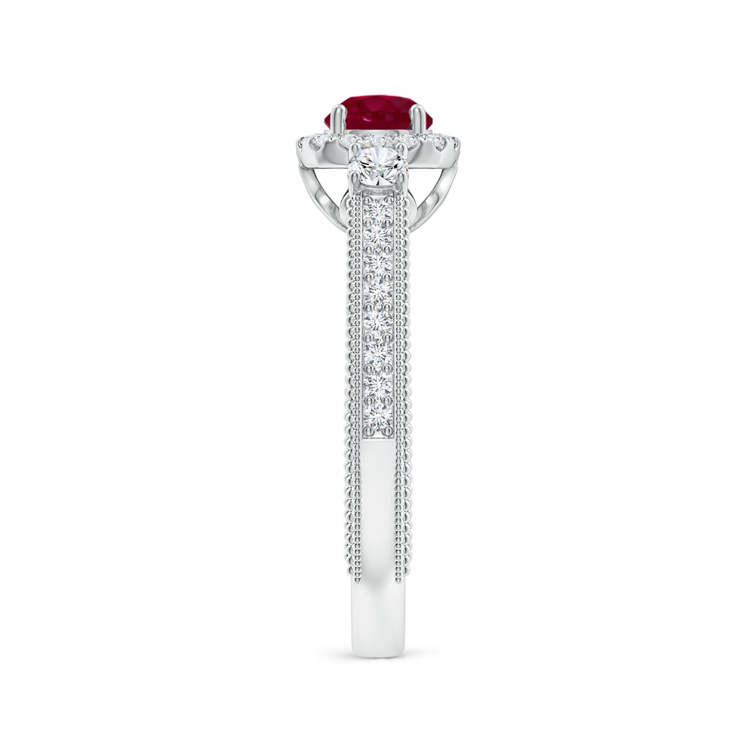 A - Ruby / 0.98 CT / 14 KT White Gold