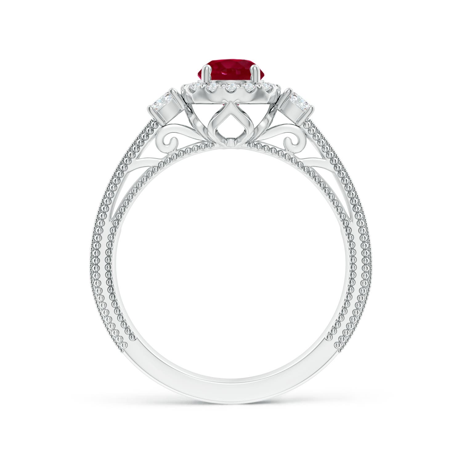 AA - Ruby / 0.98 CT / 14 KT White Gold