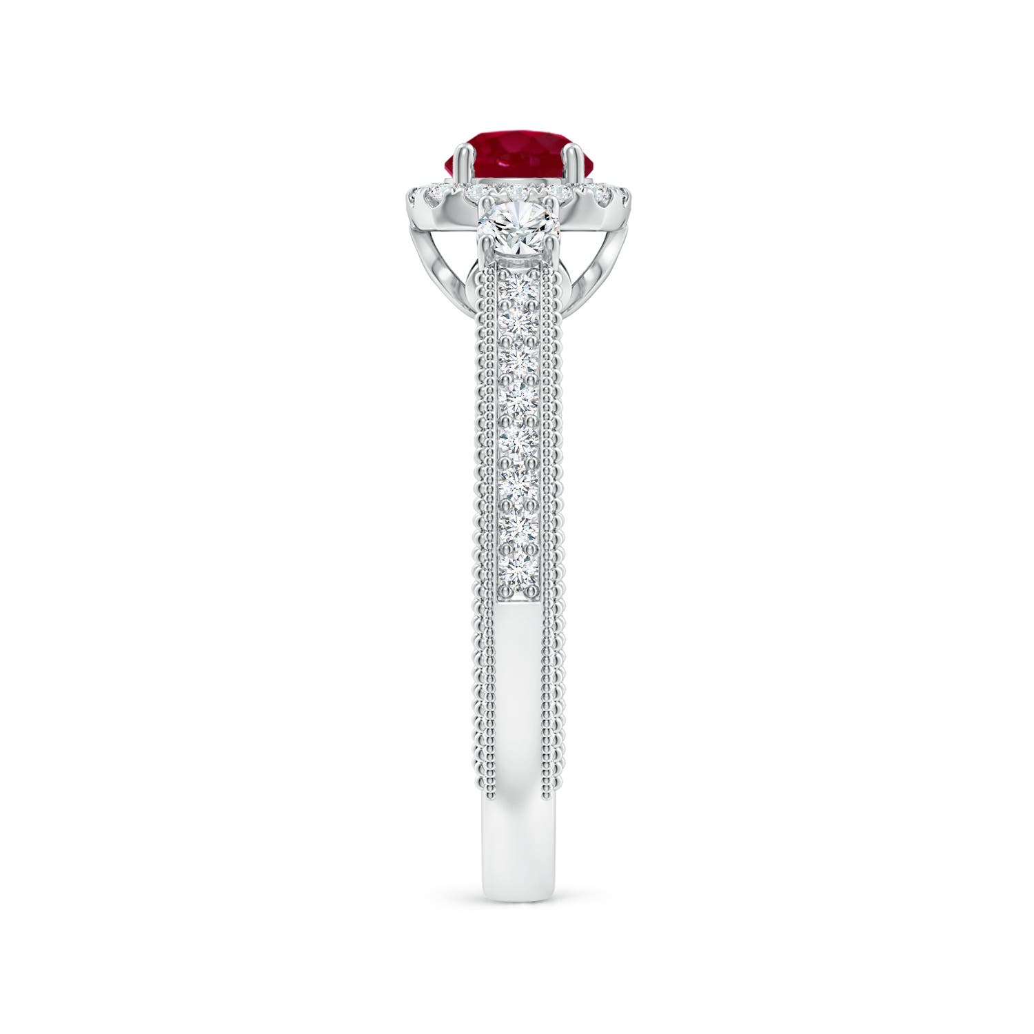 AA - Ruby / 0.98 CT / 14 KT White Gold