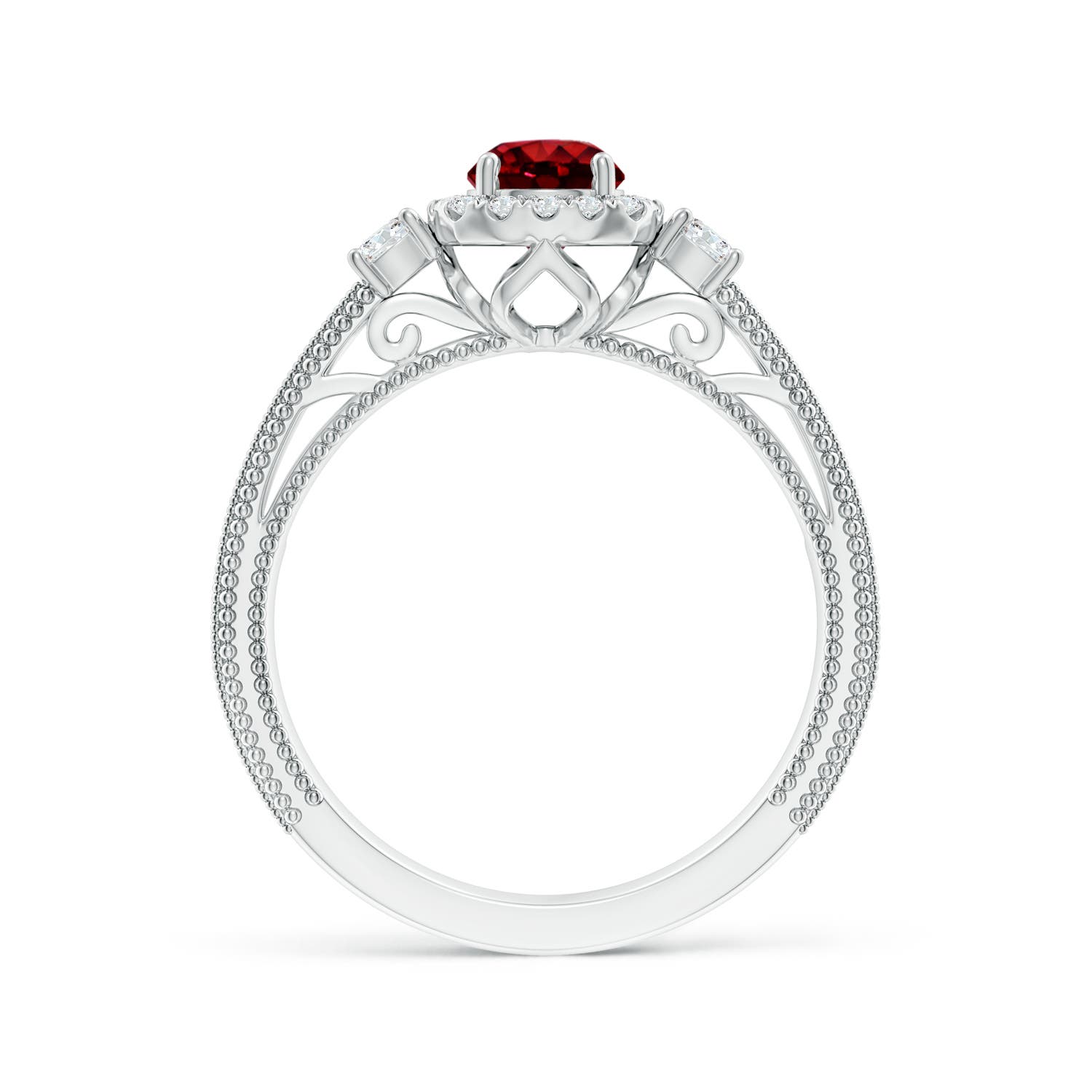 AAAA - Ruby / 0.98 CT / 14 KT White Gold