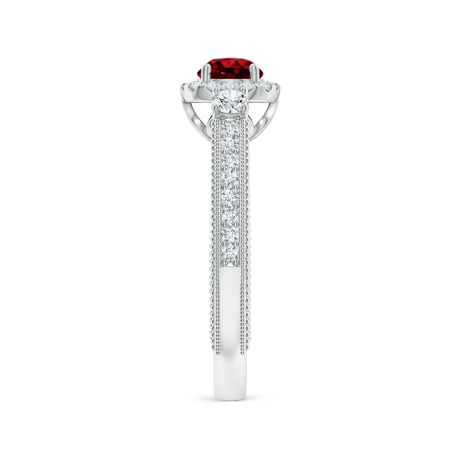 AAAA - Ruby / 0.98 CT / 14 KT White Gold