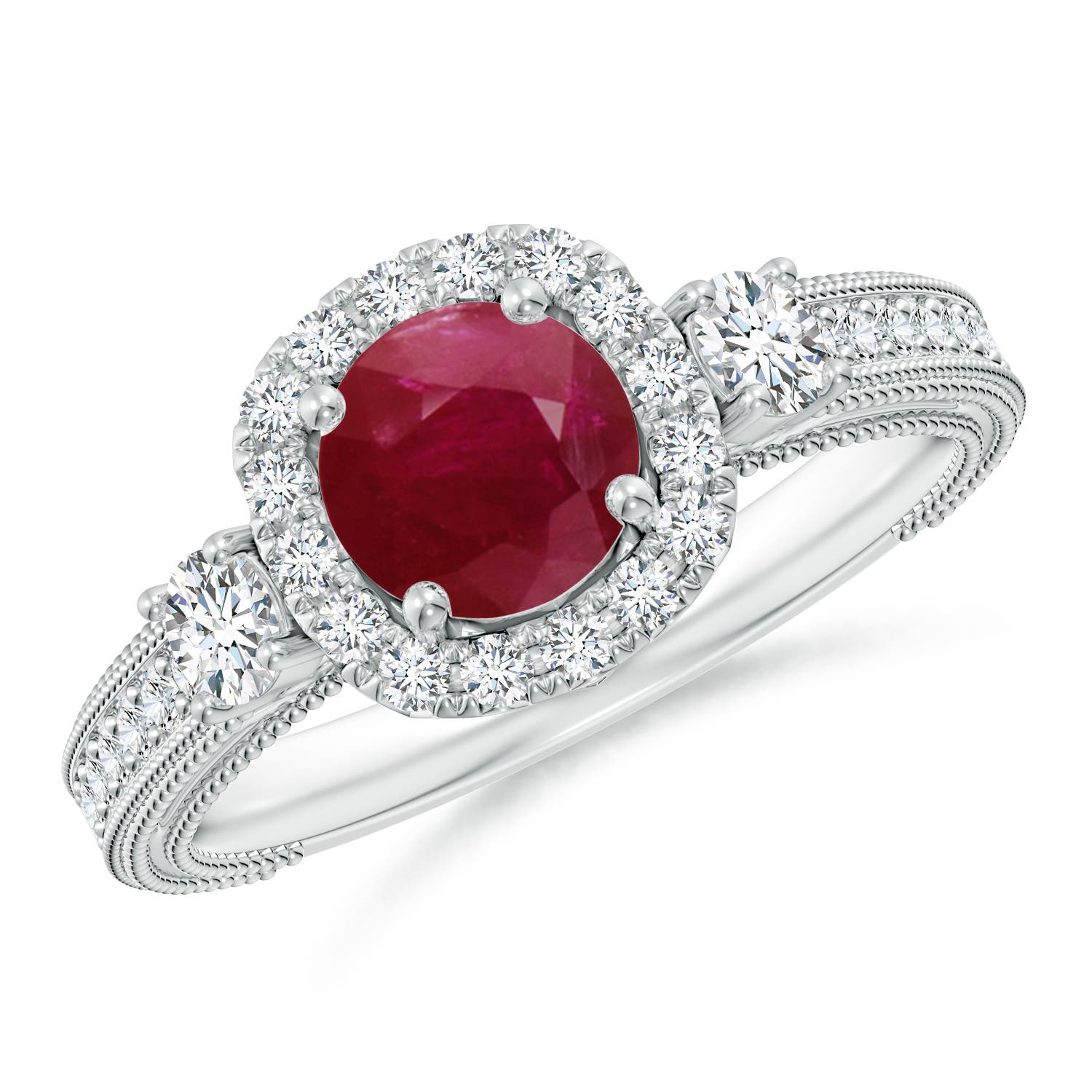 A - Ruby / 1.48 CT / 14 KT White Gold