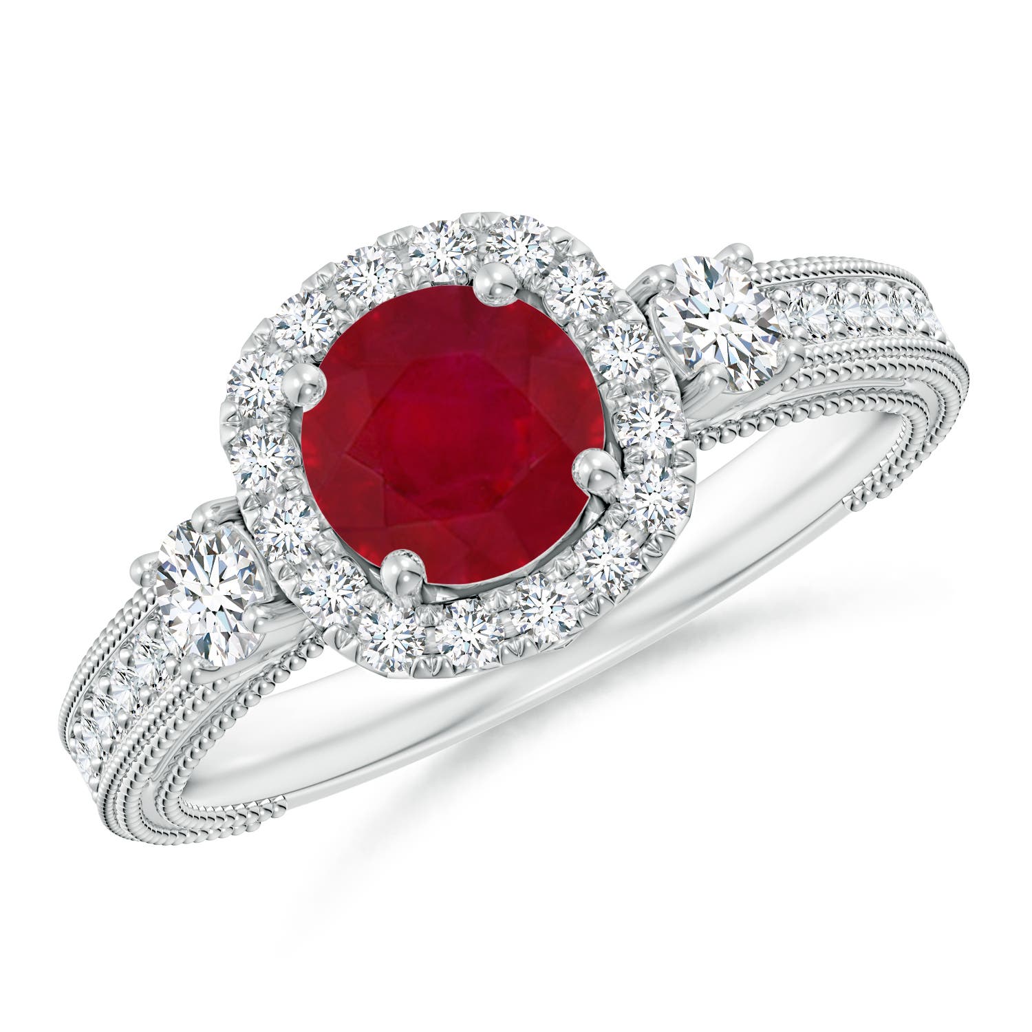 AA - Ruby / 1.48 CT / 14 KT White Gold