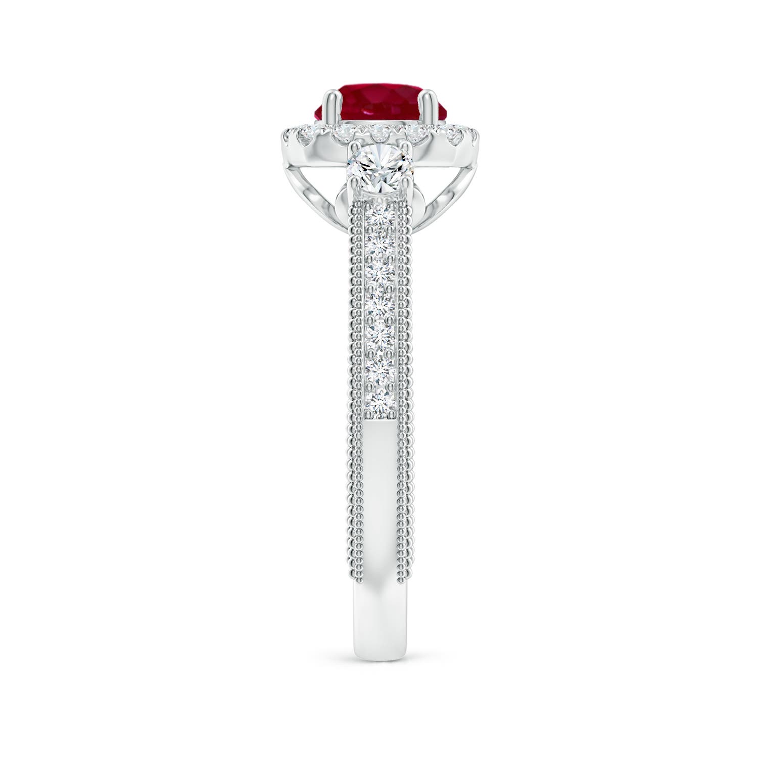 AA - Ruby / 1.48 CT / 14 KT White Gold